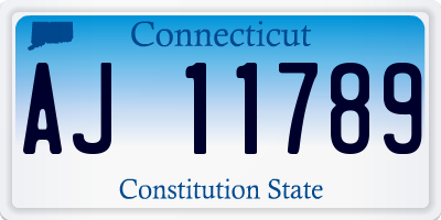 CT license plate AJ11789