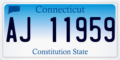 CT license plate AJ11959