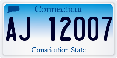 CT license plate AJ12007