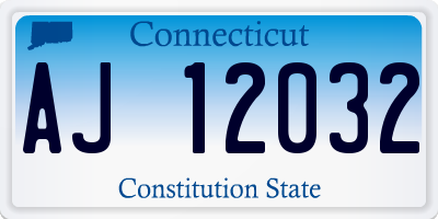 CT license plate AJ12032