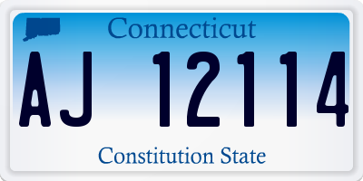 CT license plate AJ12114