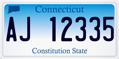 CT license plate AJ12335
