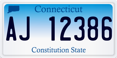 CT license plate AJ12386