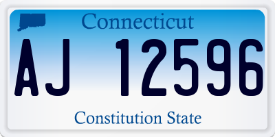 CT license plate AJ12596