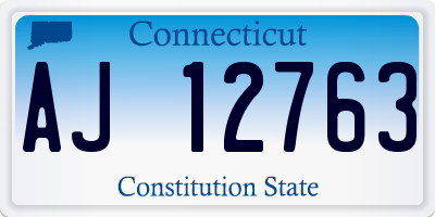 CT license plate AJ12763