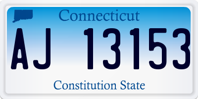 CT license plate AJ13153