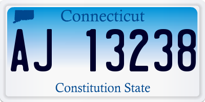 CT license plate AJ13238