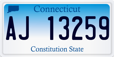 CT license plate AJ13259