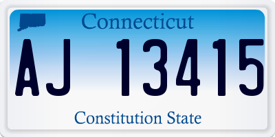 CT license plate AJ13415
