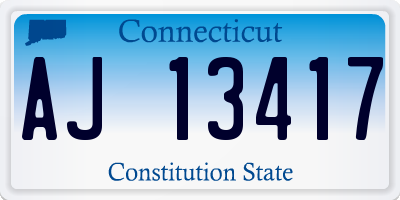 CT license plate AJ13417