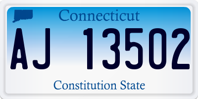 CT license plate AJ13502
