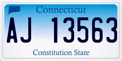 CT license plate AJ13563