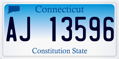 CT license plate AJ13596