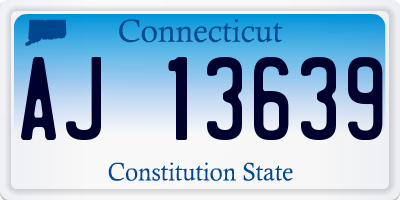 CT license plate AJ13639