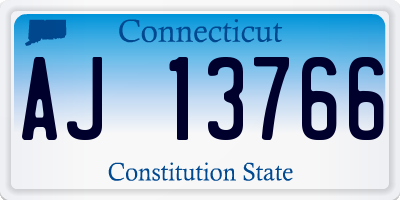 CT license plate AJ13766