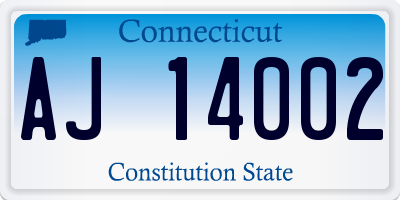 CT license plate AJ14002