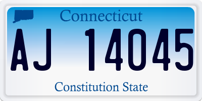 CT license plate AJ14045
