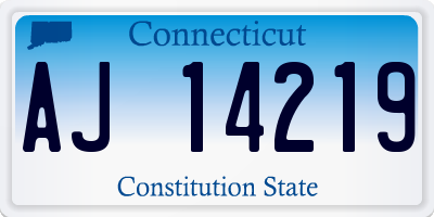 CT license plate AJ14219