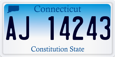 CT license plate AJ14243