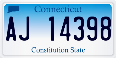 CT license plate AJ14398