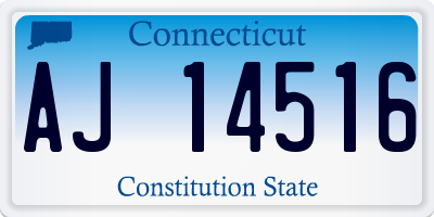 CT license plate AJ14516