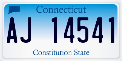 CT license plate AJ14541
