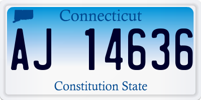 CT license plate AJ14636
