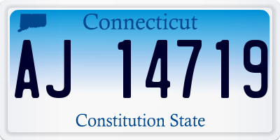 CT license plate AJ14719