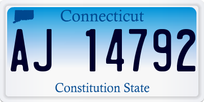 CT license plate AJ14792