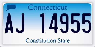 CT license plate AJ14955