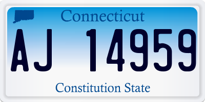 CT license plate AJ14959