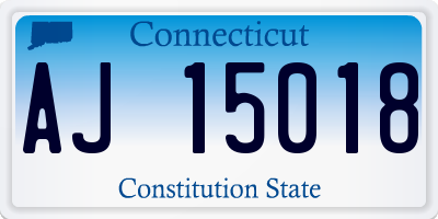 CT license plate AJ15018