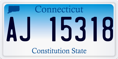 CT license plate AJ15318