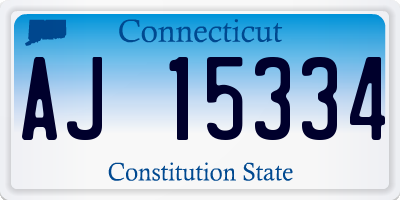 CT license plate AJ15334