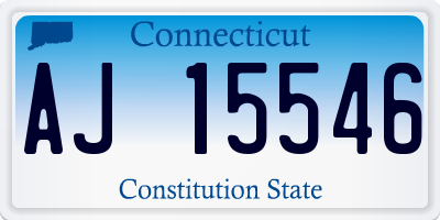CT license plate AJ15546