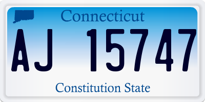 CT license plate AJ15747