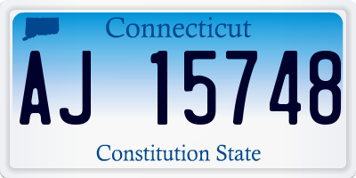 CT license plate AJ15748