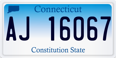 CT license plate AJ16067