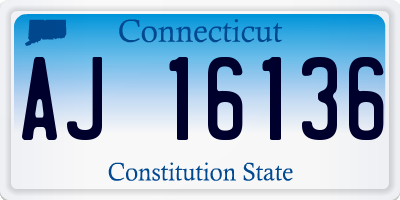 CT license plate AJ16136