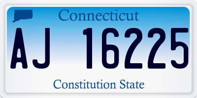 CT license plate AJ16225