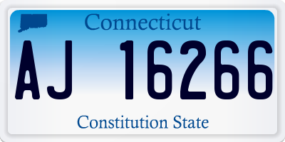 CT license plate AJ16266