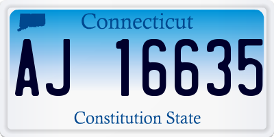 CT license plate AJ16635