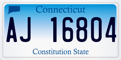 CT license plate AJ16804