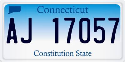 CT license plate AJ17057