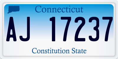CT license plate AJ17237