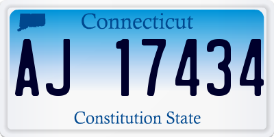 CT license plate AJ17434