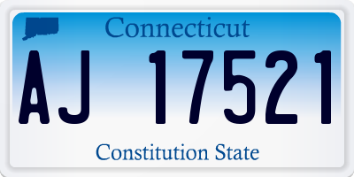 CT license plate AJ17521