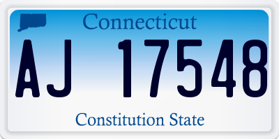 CT license plate AJ17548