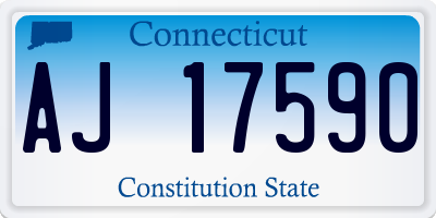 CT license plate AJ17590