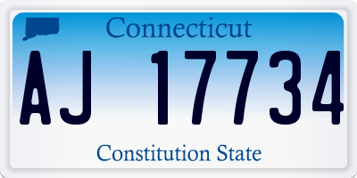 CT license plate AJ17734